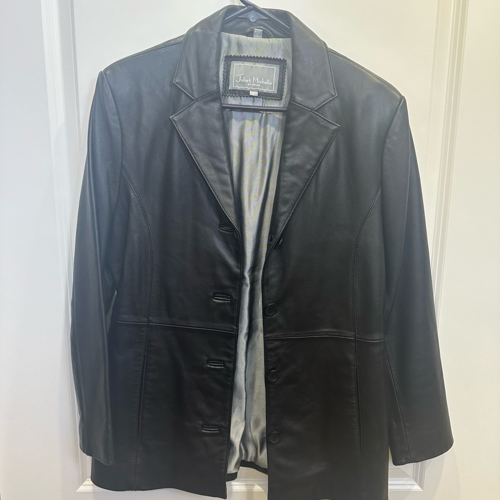 Black leather jacket